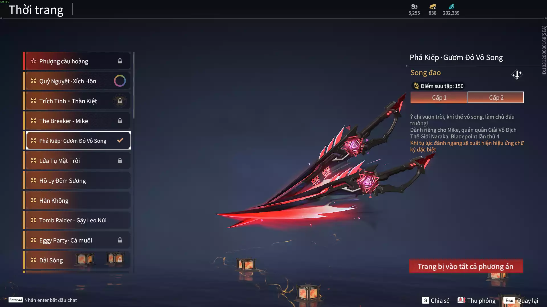 Ảnh 9 Vũ khí đỏ, 9 Trang phục đỏ, 3 Phụ kiện hóa hình và hơn thế, nhấn xem chi tiết bên trong